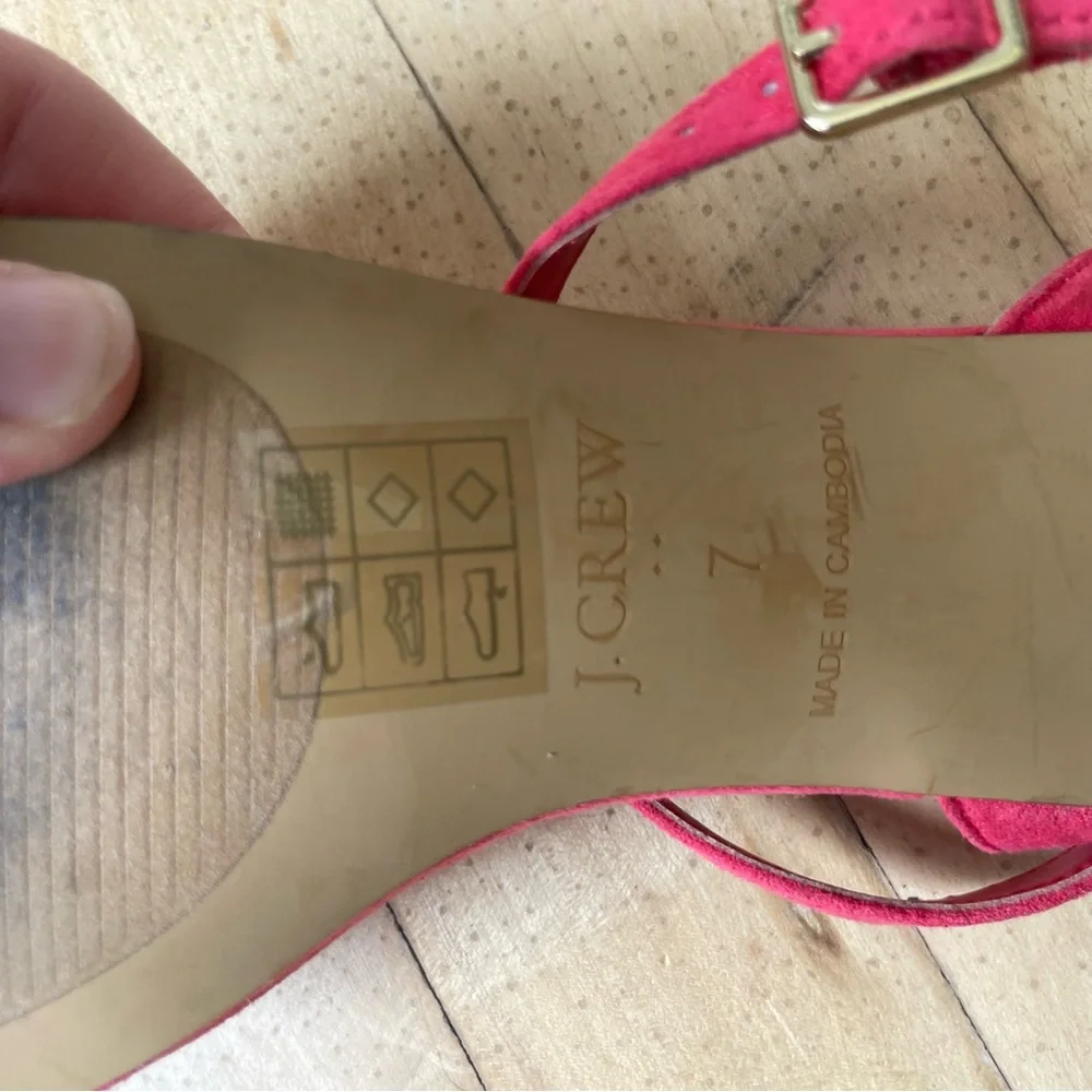 J. Crew pink heels women’s size 7 wrap suede Sleek‎ Minimalist Design